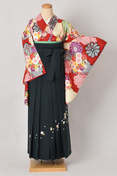 卒業袴［花薬玉×刺繍入り］