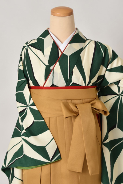 卒業袴［麻の葉柄×無地］