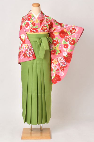 卒業袴［花々×無地］