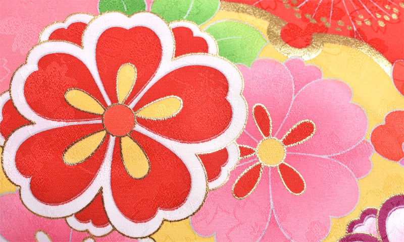 卒業袴［花々×無地］