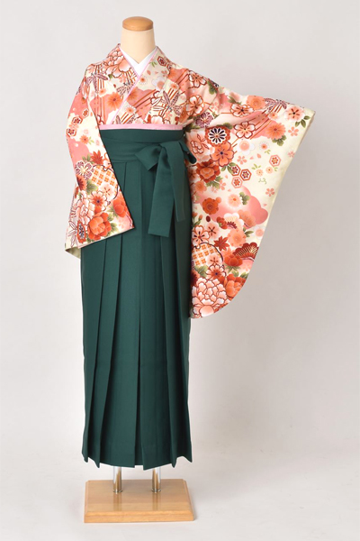 卒業袴［桜と松竹梅×無地］