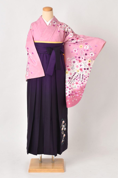 卒業袴［小花柄×刺繍入り］