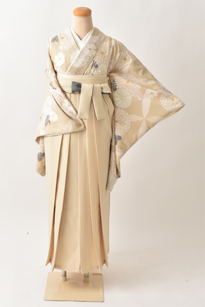 卒業袴[くすみベージュ菊模様]