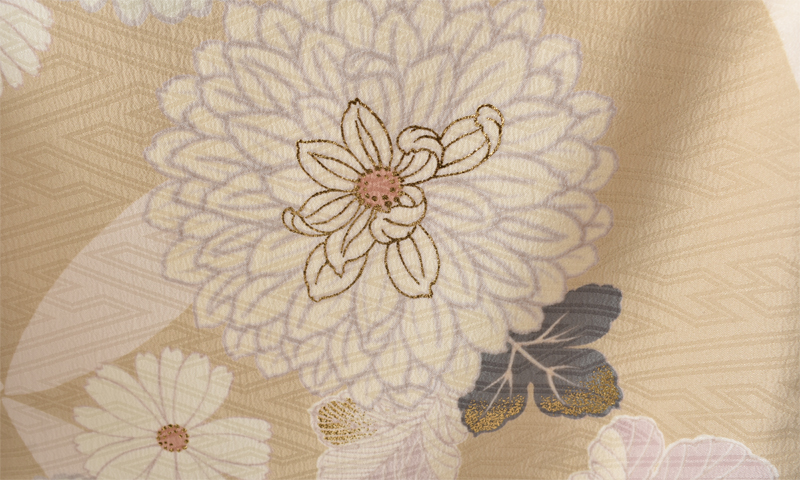 卒業袴[くすみベージュ菊模様]
