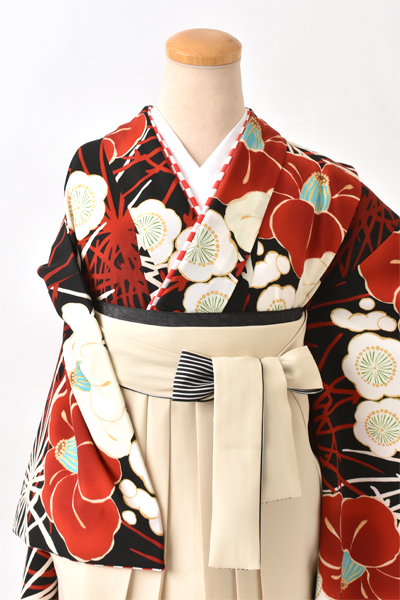 卒業袴[黒赤×椿]