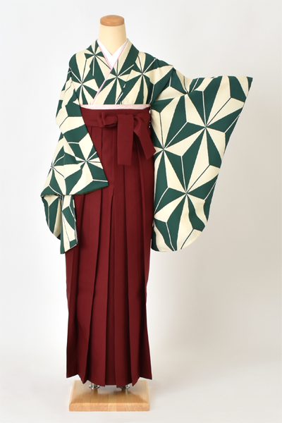 卒業袴[麻の葉×無地袴]