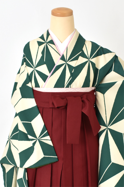 卒業袴[麻の葉×無地袴]