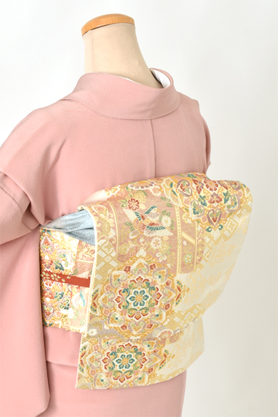 訪問着［桃色と植物模様］