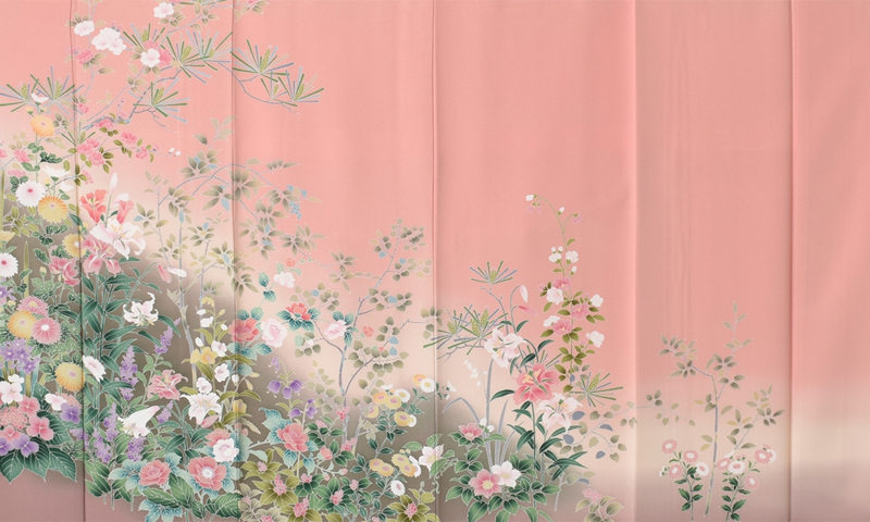 訪問着［色鮮やかな花々］