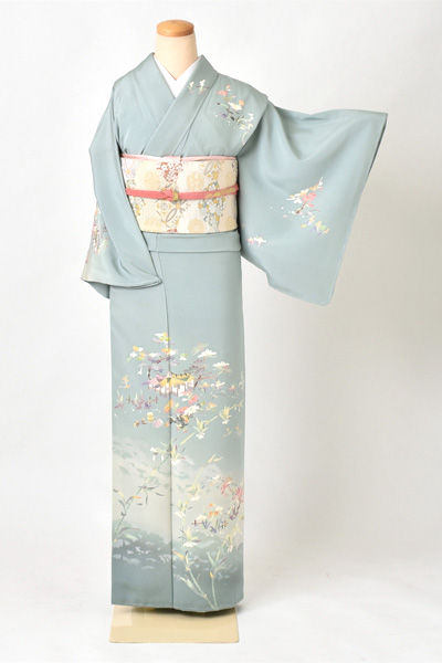 訪問着［水浅黄色に茶屋辻］