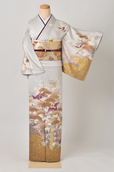訪問着［鶴と金彩と刺繍］