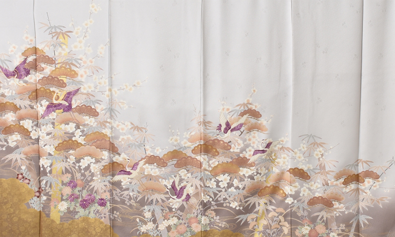 訪問着［鶴と金彩と刺繍］