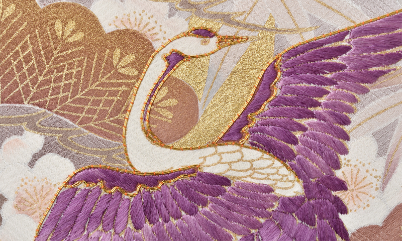 訪問着［鶴と金彩と刺繍］