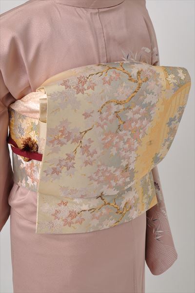 訪問着[小豆色に松・楓・観世水]