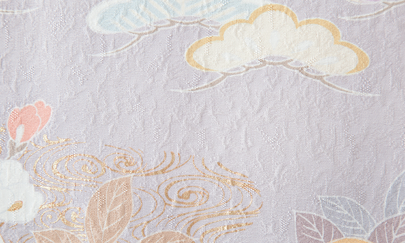 訪問着(淡い紫地・花々)