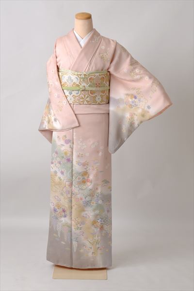 訪問着(さくら色・小花)