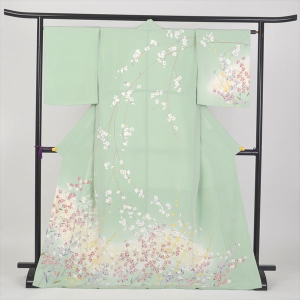 訪問着[薄浅黄色の小花模様]