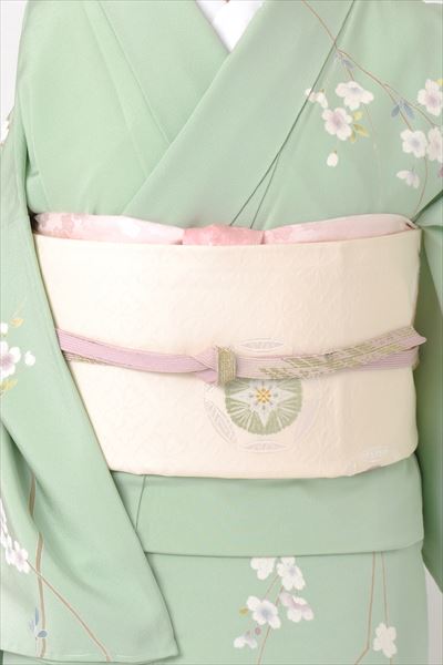 訪問着[薄浅黄色の小花模様]