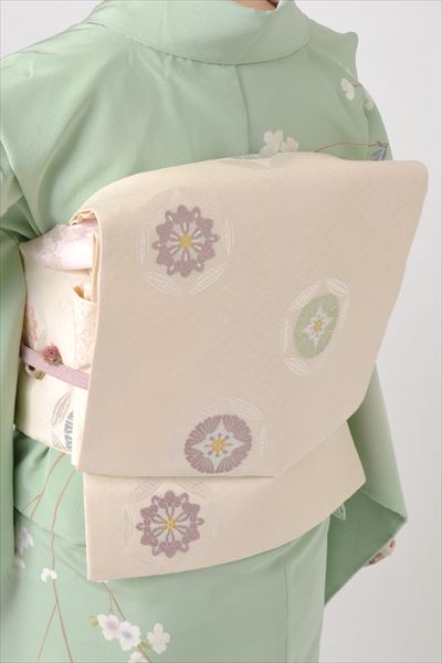 訪問着[薄浅黄色の小花模様]