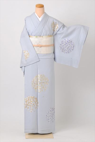 訪問着[白藍色の錦繍御衣]