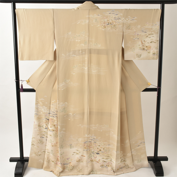 訪問着[淡いベージュ・松竹梅]