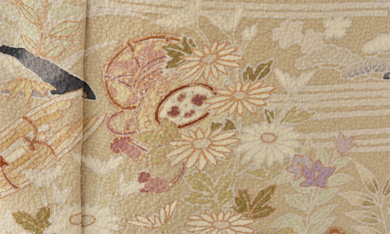 訪問着[淡いベージュ・松竹梅]