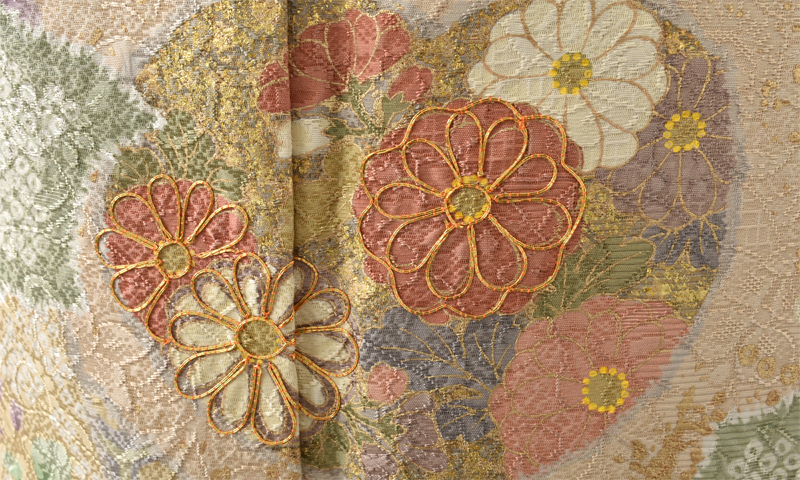 訪問着〈グレー・吉祥文様〉