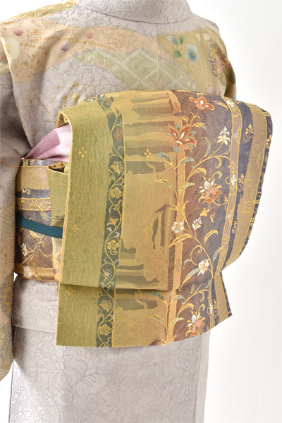 訪問着〈グレー・吉祥文様〉