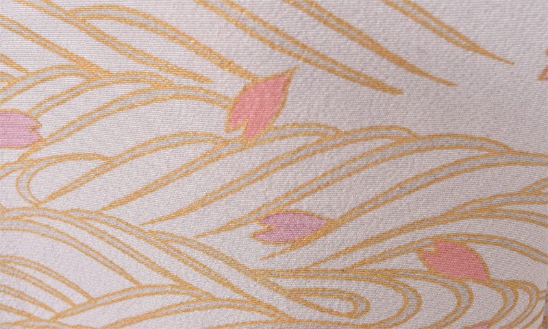 訪問着［パープルグレー・桜]