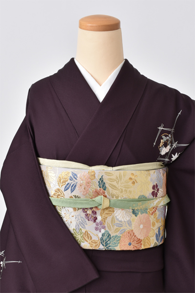 訪問着［深紫・破れ亀甲］