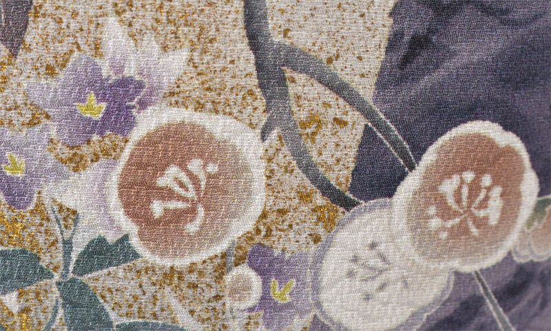 訪問着［紫クリーム・光琳松］