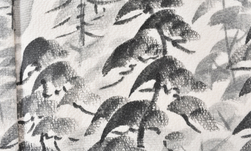 訪問着［白・枯山水風景］