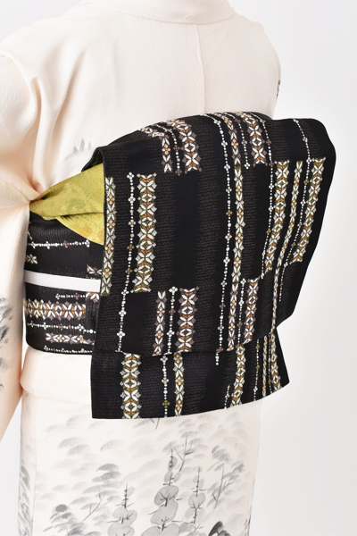 訪問着［白・枯山水風景］