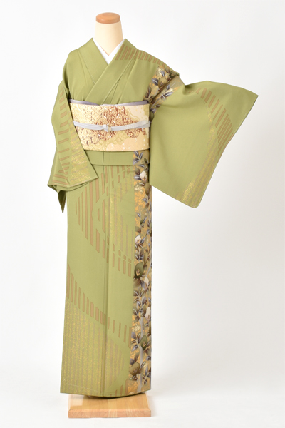 訪問着[抹茶・椿]