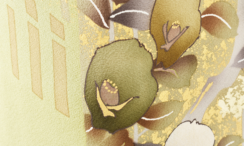 訪問着[抹茶・椿]