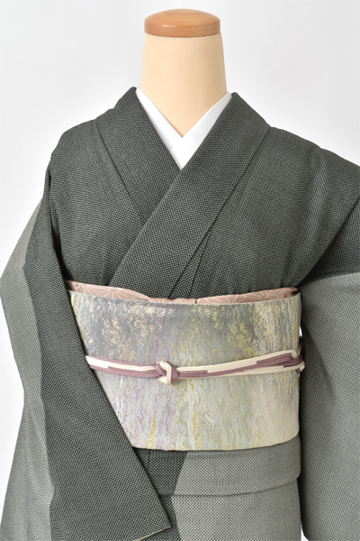 訪問着[深緑×灰色]