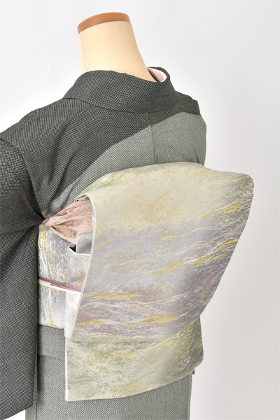 訪問着[深緑×灰色]