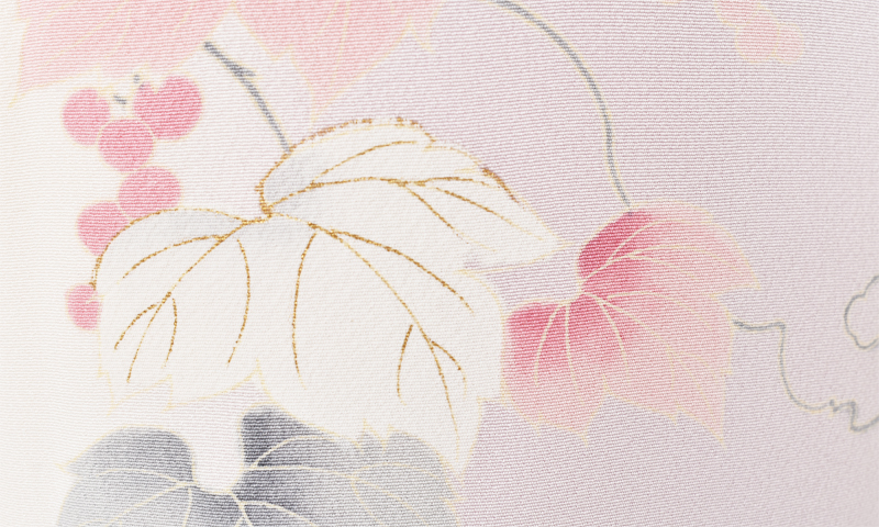 訪問着[白・葡萄]