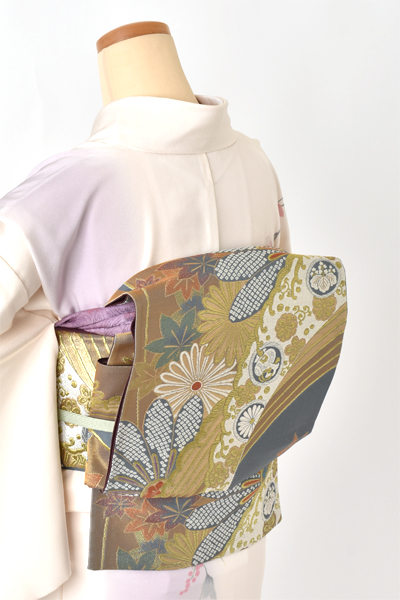 訪問着[白・葡萄]