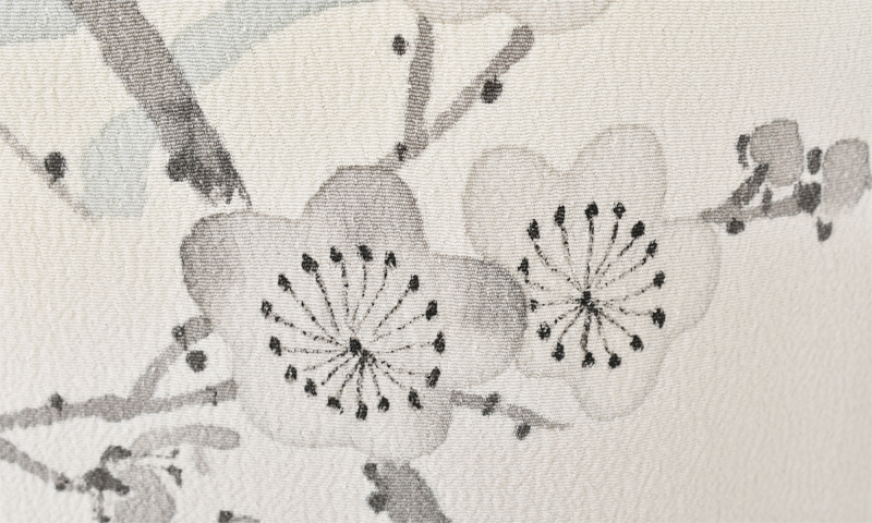 訪問着[鼠色・梅]