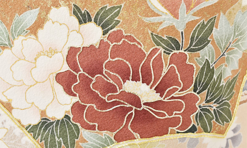 訪問着[黒・地紙扇面]