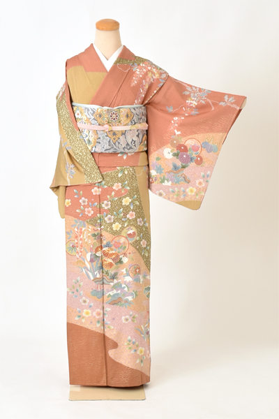 訪問着[黄土色・S-Mサイズ]