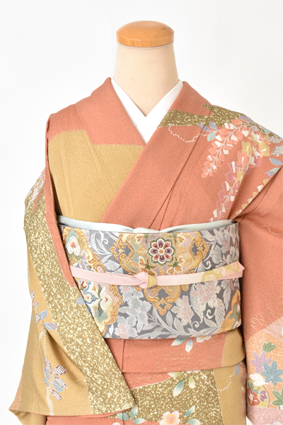 訪問着[黄土色・S-Mサイズ]