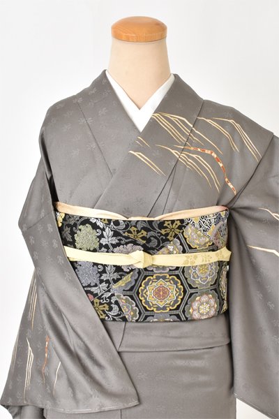 訪問着[グレー・自然文様Sサイズ]