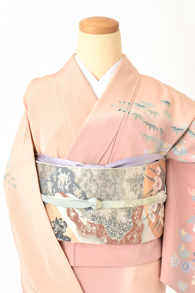 訪問着[ピンク・菊]