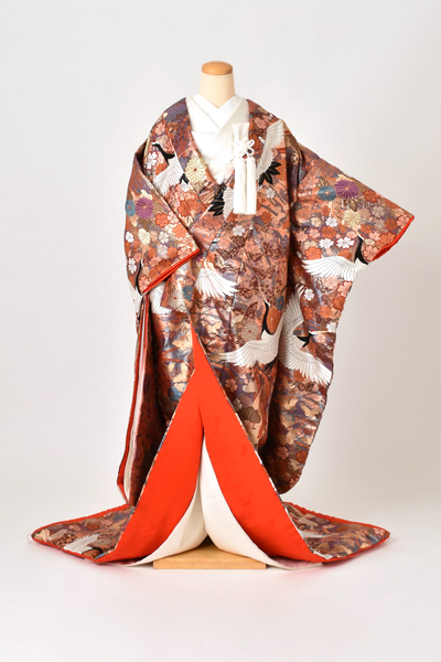 打掛(山本寛斎、ピンク系に鶴)