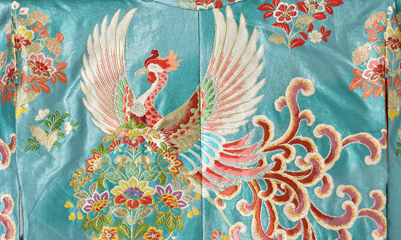 打掛(水色地・花喰鳥)