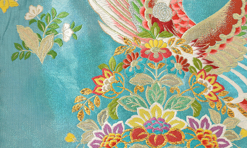 打掛(水色地・花喰鳥)