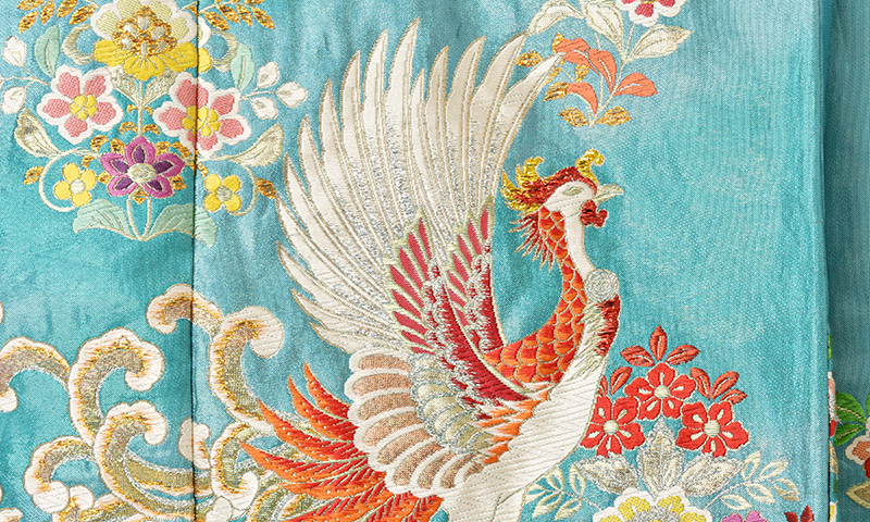 打掛(水色地・花喰鳥)