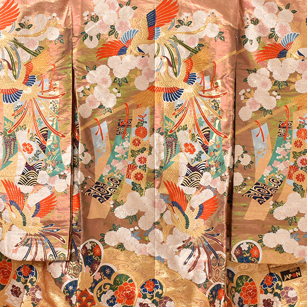 打掛(淡いピンク地・短冊と鳳凰)